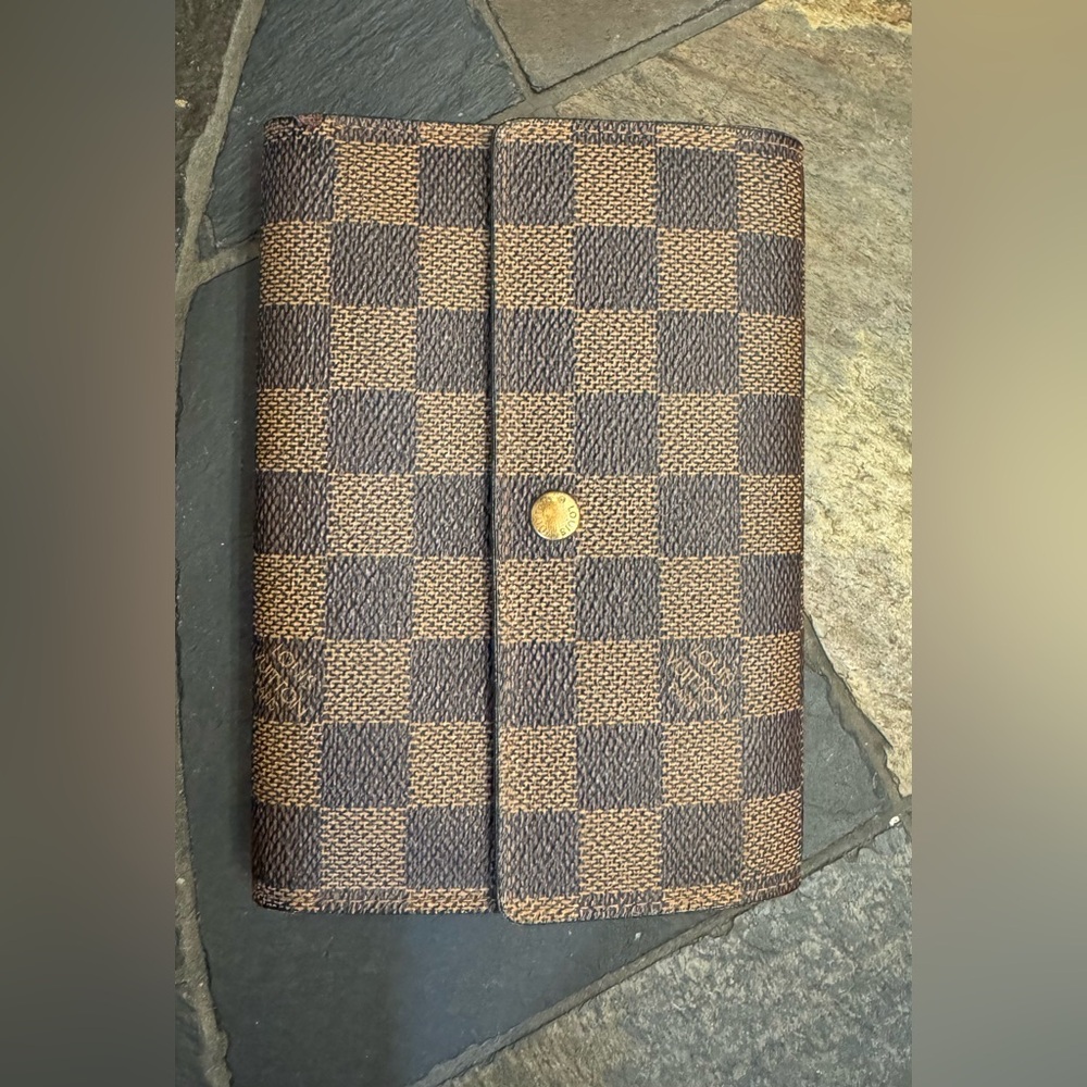 Authentic Louis Vuitton Damier Ebene Porte Tresor Etui Papiers wallet